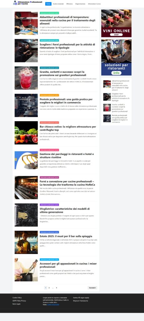 Attrezzature professionali per la cucina e la ristorazione